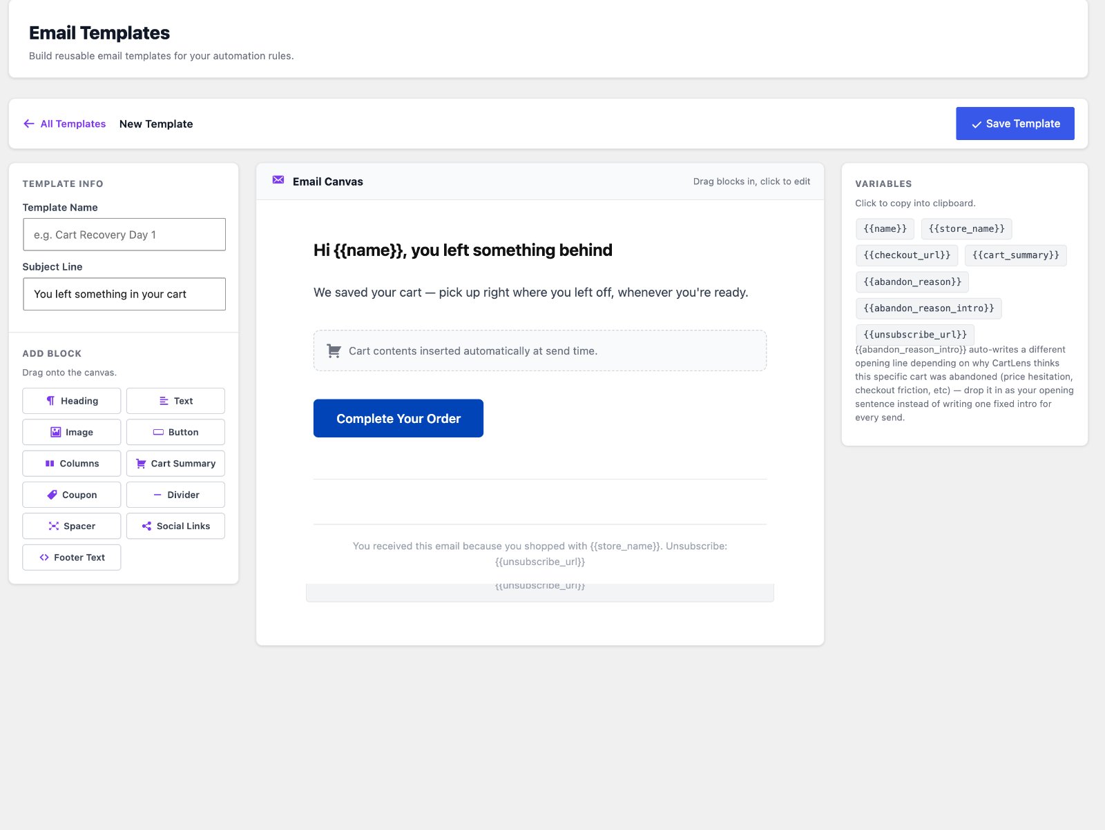Email template builder